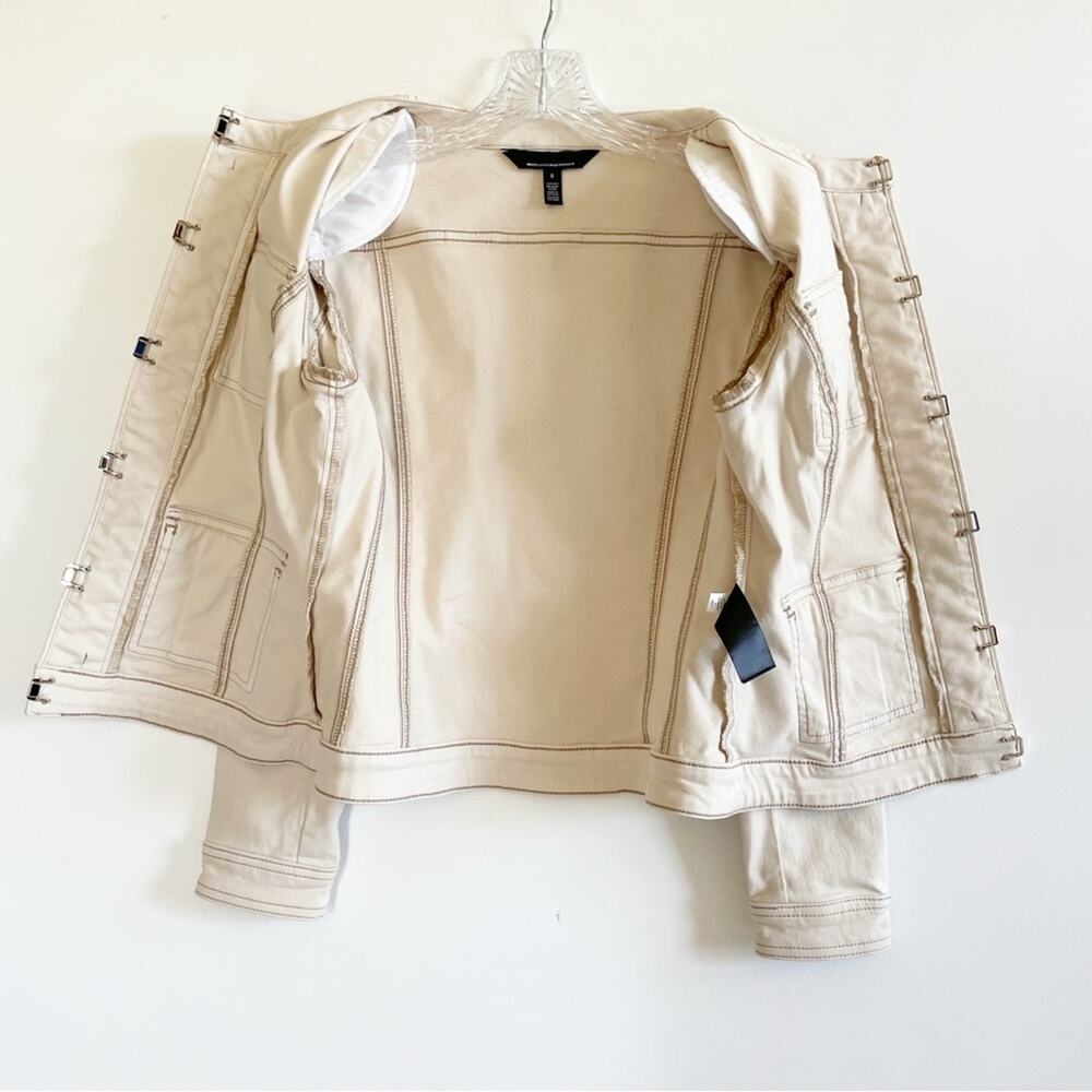 White House Black Market Cream Lace-Up Stylist Jacket - Picture 7 of 8
